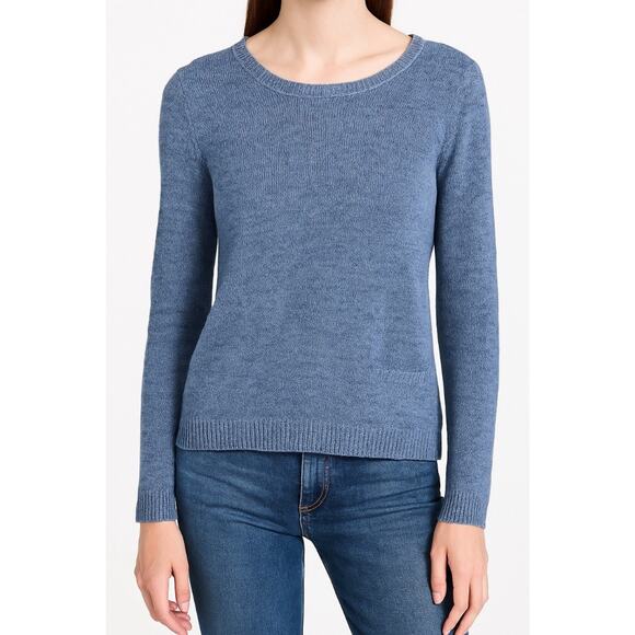 EILEEN FISHER 100% Linen Blue Sweater Minimalist Quiet Luxury Boxy Capsule M - Picture 1 of 5
